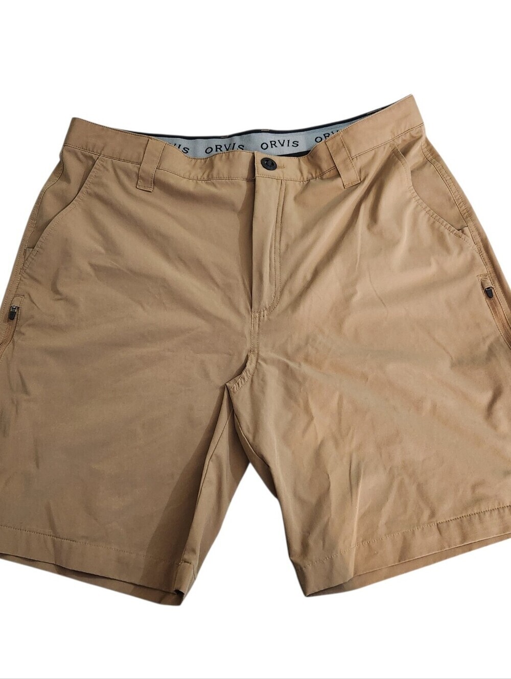 Orvis Tech Shorts Men's 36" Brown Cargo Chino Lightweight Hiking Fishing